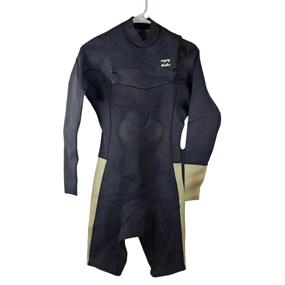 RARE Billabong Wetsuit Revolution 2/2 Chest Zip Grey Wmns US 8 Jr US 14 TRI-BONG